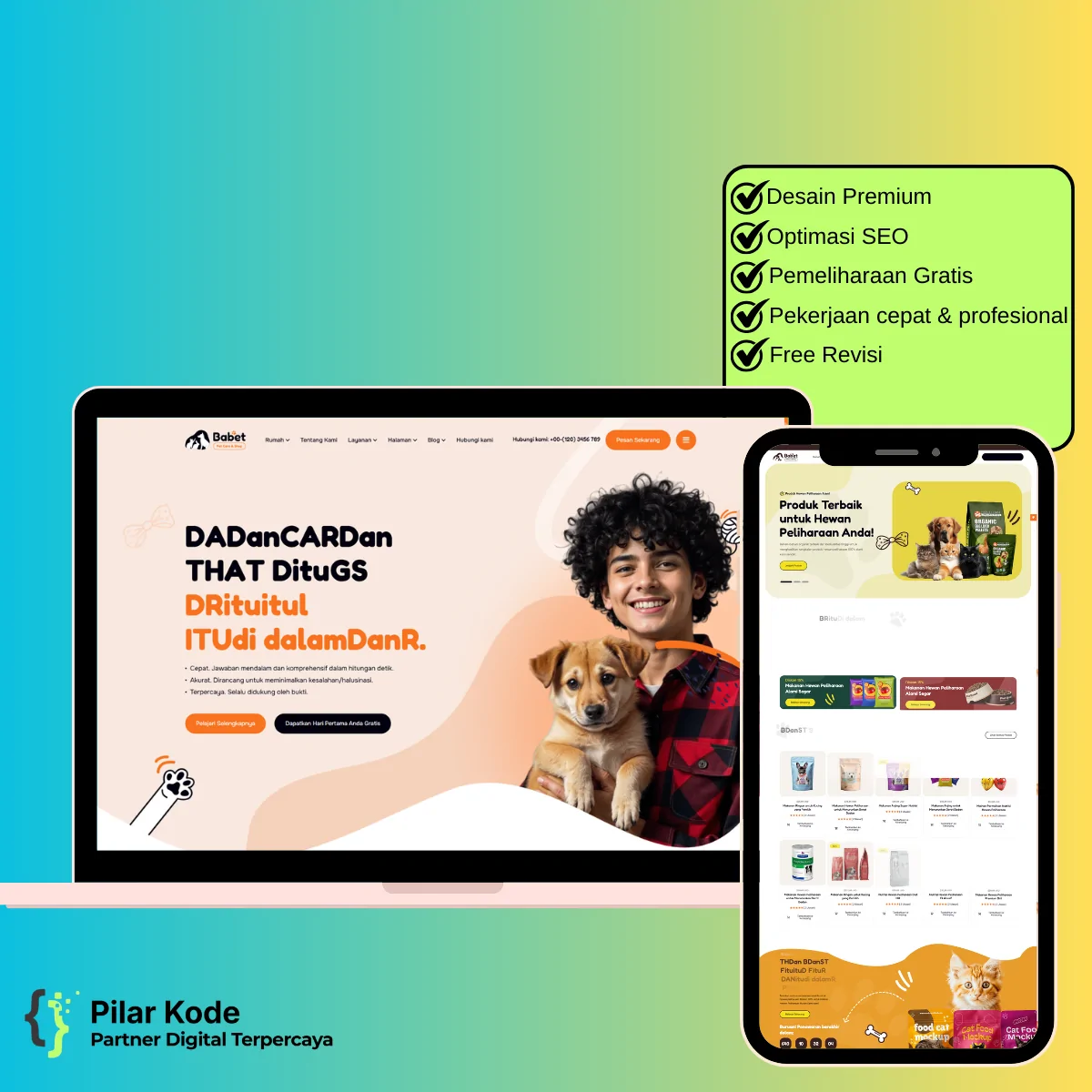 Jasa Pembuatan Website Pet Shop SEO & Mobile Friendly - Mulai Rp 470rb