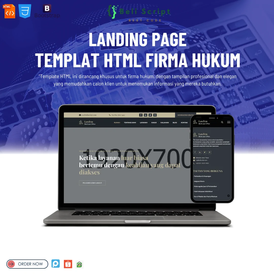 Source Code Landing Page Law Firm - HTML: Solusi Web Profesional untuk Firma Hukum Anda!