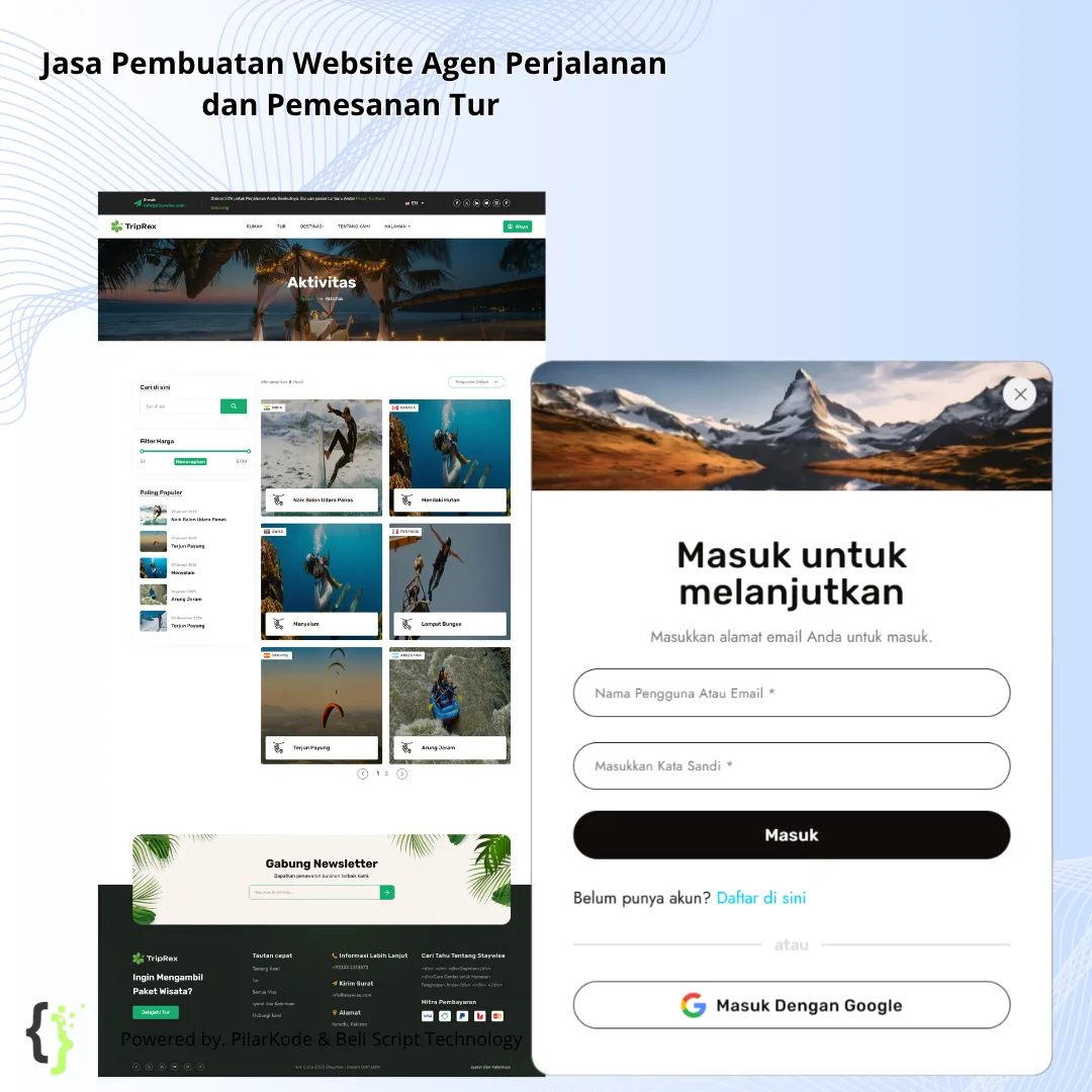 Jasa Pembuatan Website Agen Perjalanan dan Pemesanan Tur