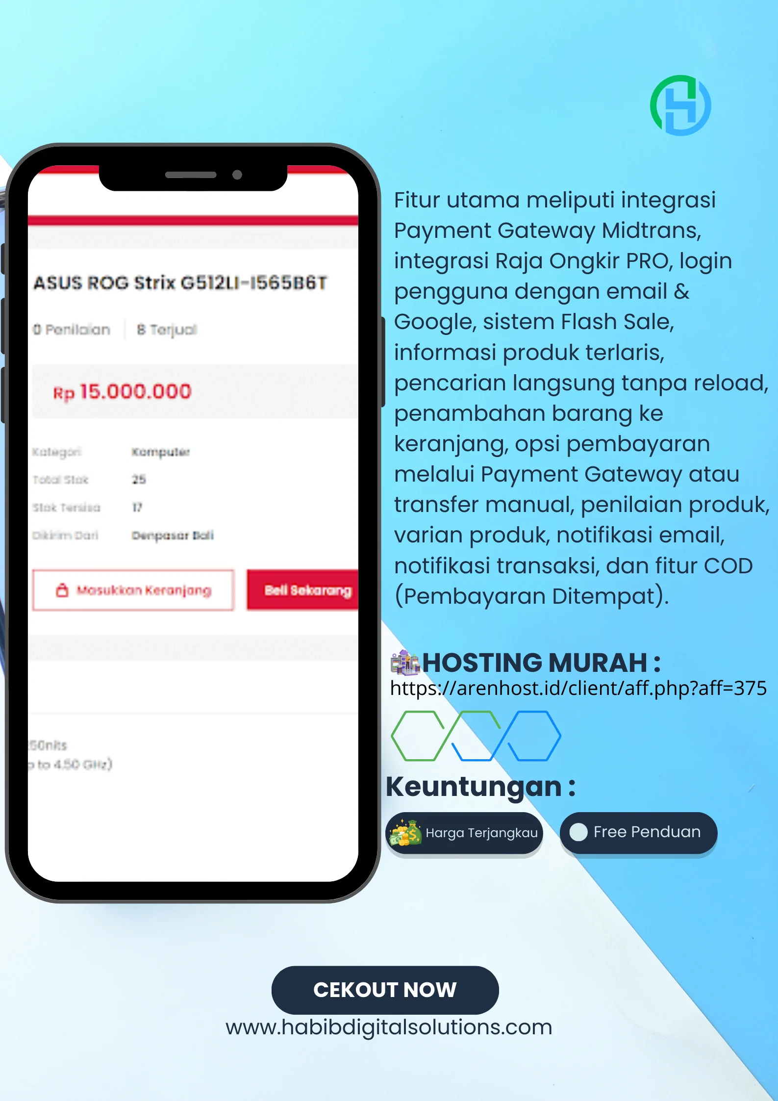Web Toko Online Anda dengan Integrasi Midtrans dan Rajaongkir - Solusi untuk Bisnis Anda