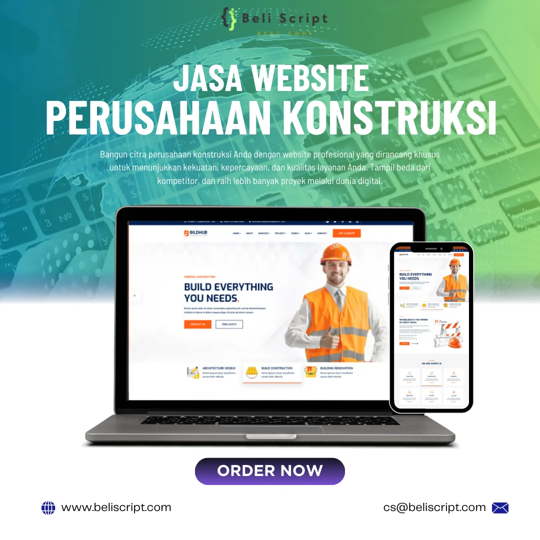 Jasa Pembuatan Website Perusahaan Konstruksi Profesional & Modern