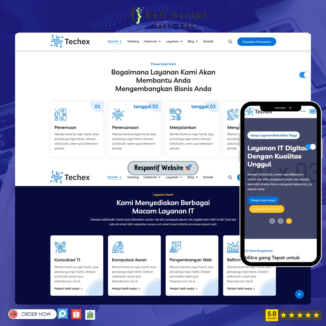 SOURCE CODE TEMPLATE HTML: Solusi Web Layanan Teknologi & TI Profesional!