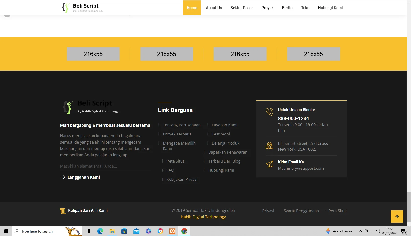 SourceCode Profil Perusahaan Menggunakan PHP, CSS, dan JS