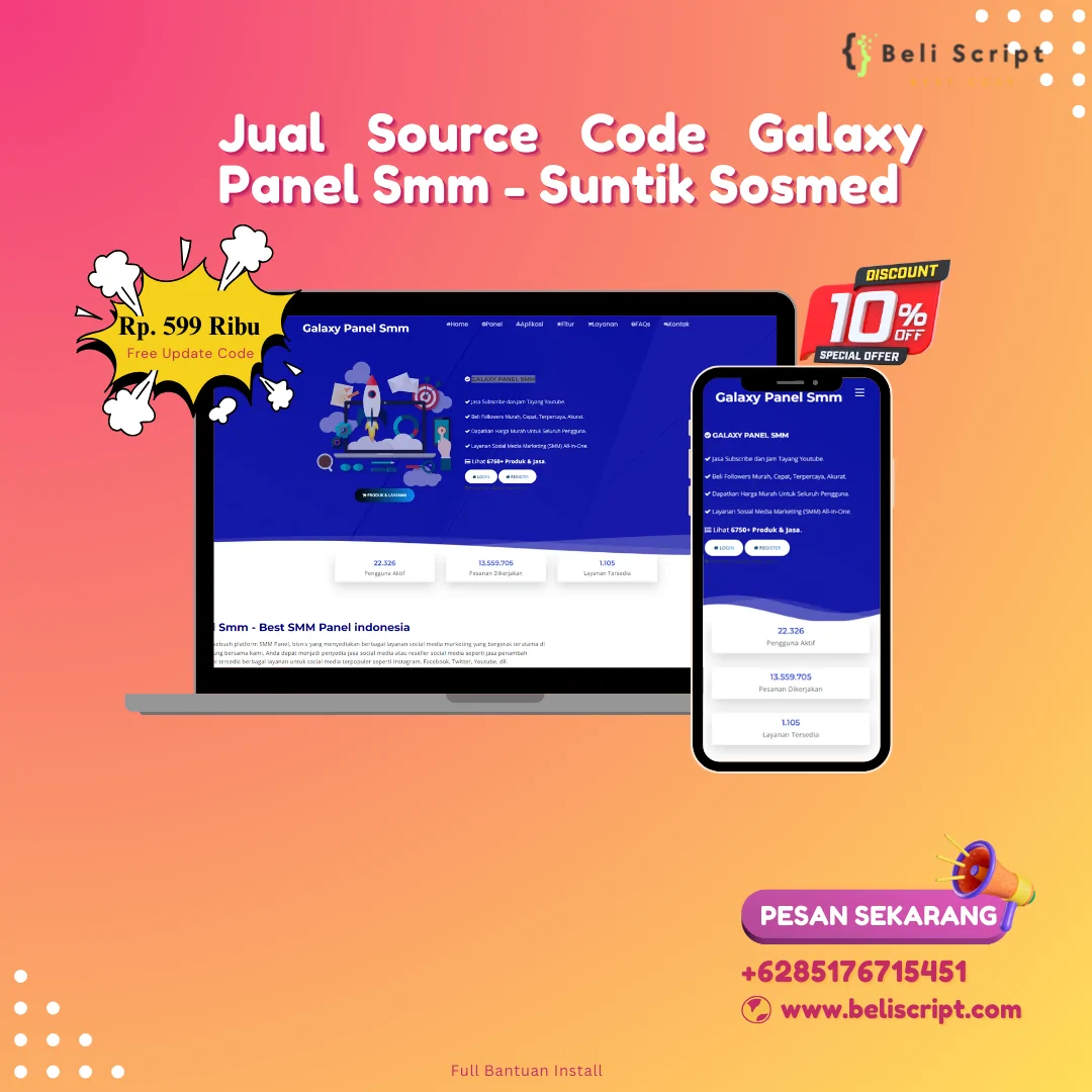 Jual Source Code Website Galaxy Panel SMM: Solusi Revolusioner untuk Bisnis Sosial Media Marketing A