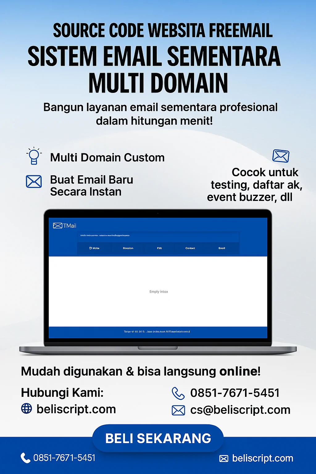 Source Code Website Temp Mail – Sistem Email Sementara Multi Domain