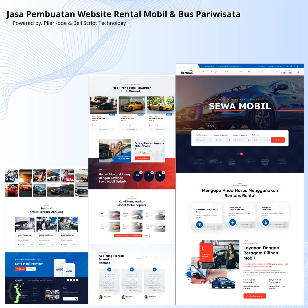 Jasa Pembuatan Website Rental Mobil & Bus Pariwisata