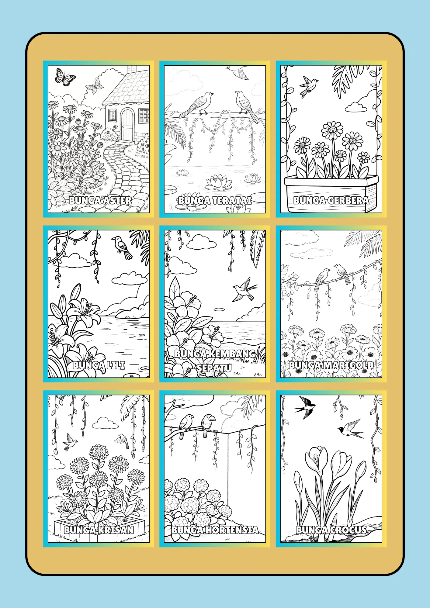 Coloring book flowers🌸🌺🌻🌹🌷🌼💐