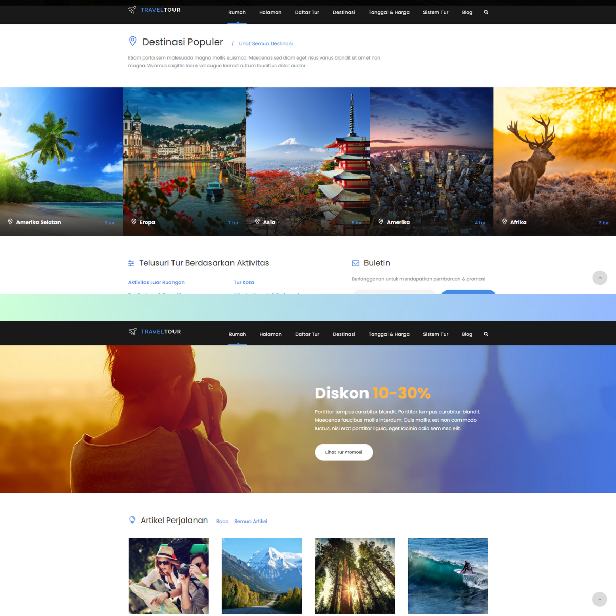 Jasa Pengembangan Website Travel Agent & Landing Page Professional