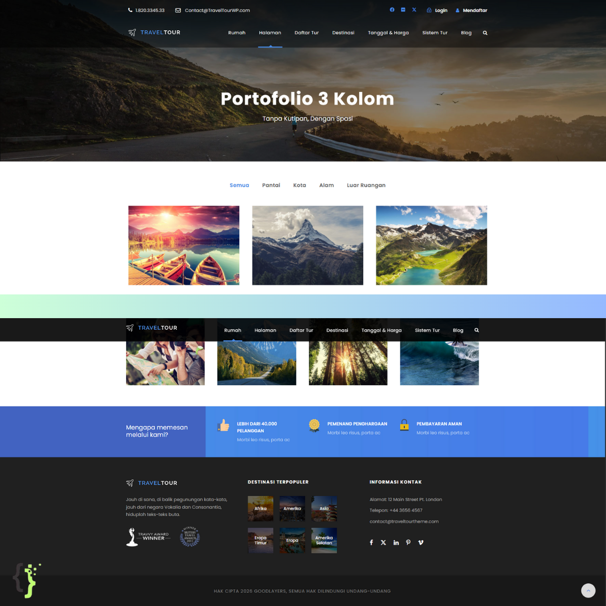 Jasa Pengembangan Website Travel Agent & Landing Page Professional