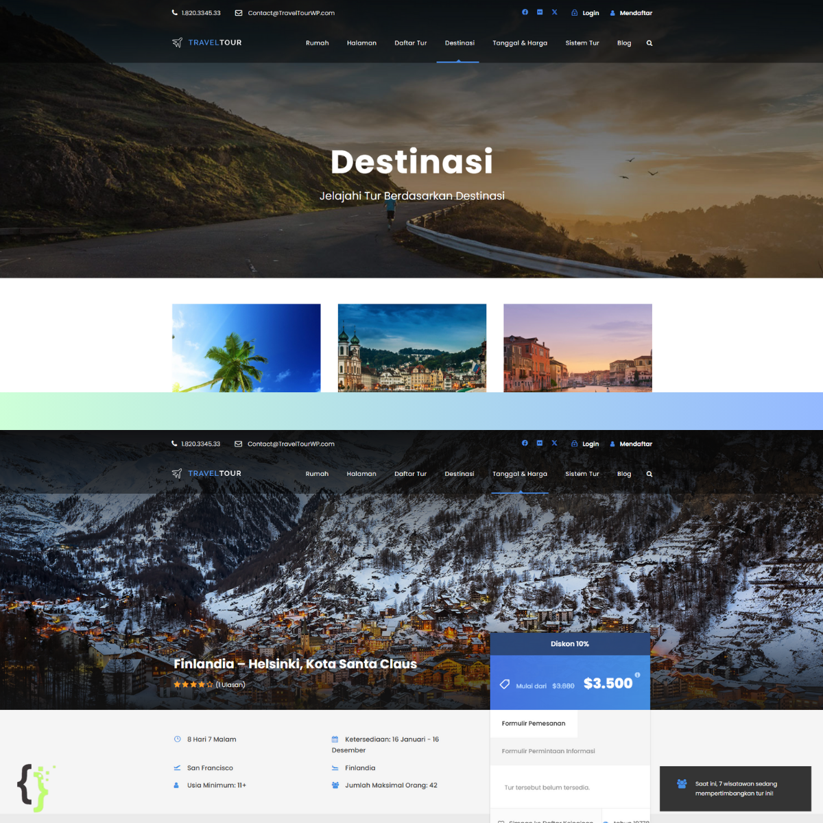 Jasa Pengembangan Website Travel Agent & Landing Page Professional